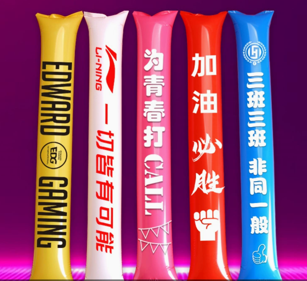 Custom Logo Inflatable Thunder Sticks – Cheering Stick, Noise Makers for Sports Events, Concerts, Party, Custom Printed Cheer Sticks